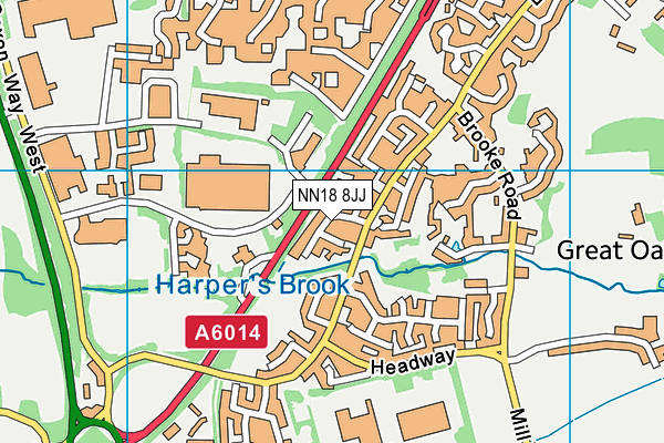 NN18 8JJ map - OS VectorMap District (Ordnance Survey) NN18 8JJ map - OS VectorMap District (Ordnance Survey)