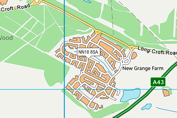 NN18 8SA map - OS VectorMap District (Ordnance Survey) NN18 8SA map - OS VectorMap District (Ordnance Survey)