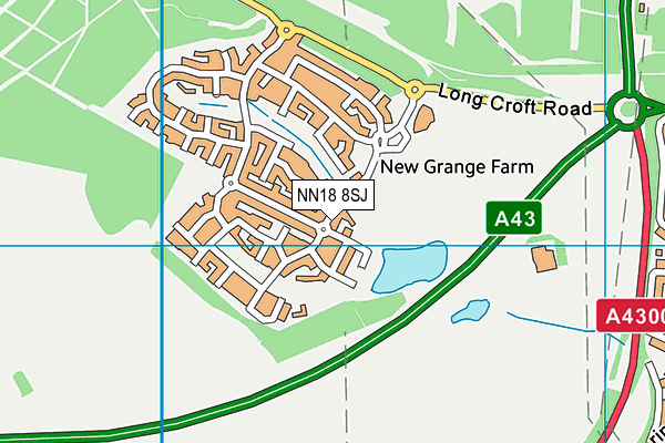 NN18 8SJ map - OS VectorMap District (Ordnance Survey) NN18 8SJ map - OS VectorMap District (Ordnance Survey)
