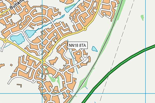 NN18 8TA map - OS VectorMap District (Ordnance Survey) NN18 8TA map - OS VectorMap District (Ordnance Survey)