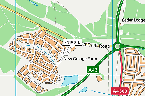 NN18 8TD map - OS VectorMap District (Ordnance Survey) NN18 8TD map - OS VectorMap District (Ordnance Survey)