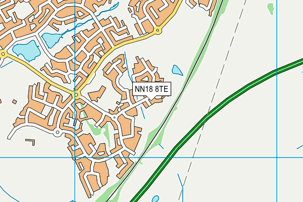 NN18 8TE map - OS VectorMap District (Ordnance Survey) NN18 8TE map - OS VectorMap District (Ordnance Survey)