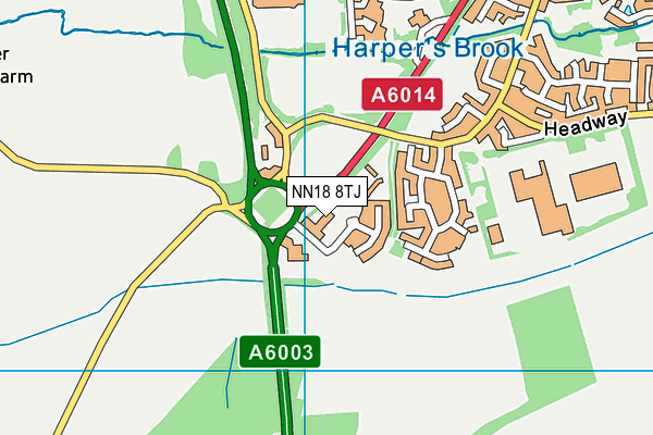 NN18 8TJ map - OS VectorMap District (Ordnance Survey)