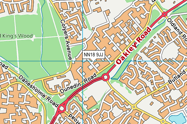 NN18 9JJ map - OS VectorMap District (Ordnance Survey)