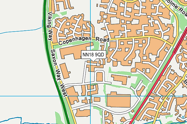 NN18 9QD map - OS VectorMap District (Ordnance Survey) NN18 9QD map - OS VectorMap District (Ordnance Survey)