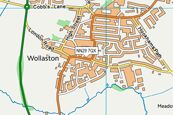 NN29 7QX map - OS VectorMap District (Ordnance Survey)