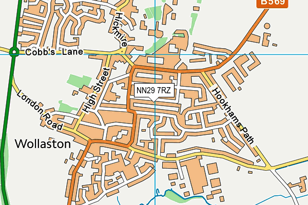 NN29 7RZ map - OS VectorMap District (Ordnance Survey)