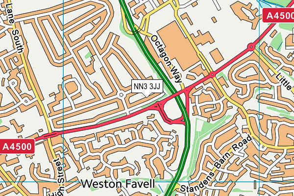 NN3 3JJ map - OS VectorMap District (Ordnance Survey) NN3 3JJ map - OS VectorMap District (Ordnance Survey)