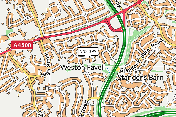 NN3 3PA map - OS VectorMap District (Ordnance Survey)