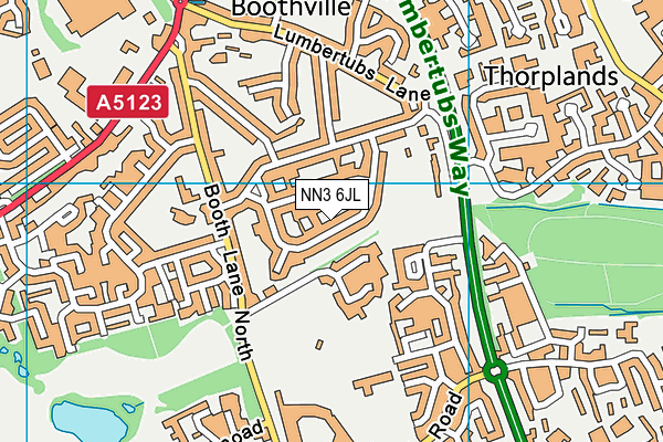 NN3 6JL map - OS VectorMap District (Ordnance Survey)