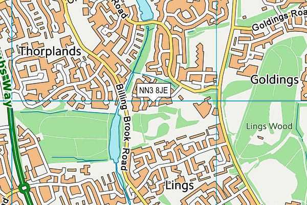 NN3 8JE map - OS VectorMap District (Ordnance Survey) NN3 8JE map - OS VectorMap District (Ordnance Survey)