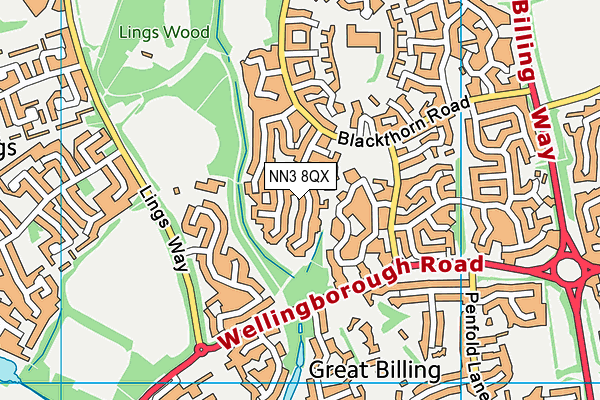 NN3 8QX map - OS VectorMap District (Ordnance Survey) NN3 8QX map - OS VectorMap District (Ordnance Survey)