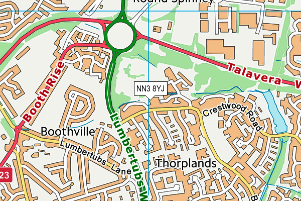 NN3 8YJ map - OS VectorMap District (Ordnance Survey) NN3 8YJ map - OS VectorMap District (Ordnance Survey)