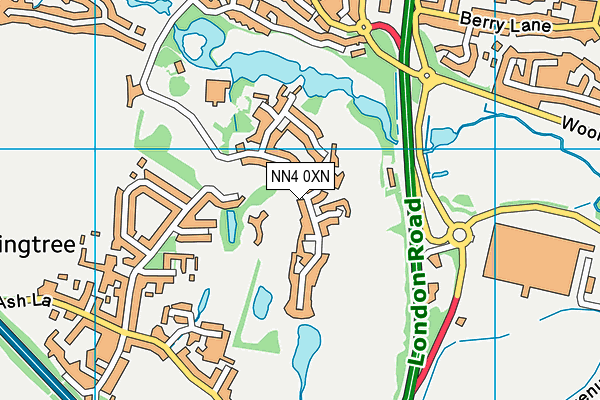 NN4 0XN map - OS VectorMap District (Ordnance Survey)