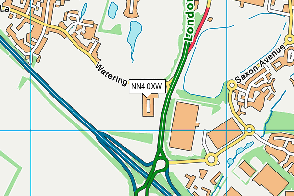 NN4 0XW map - OS VectorMap District (Ordnance Survey)