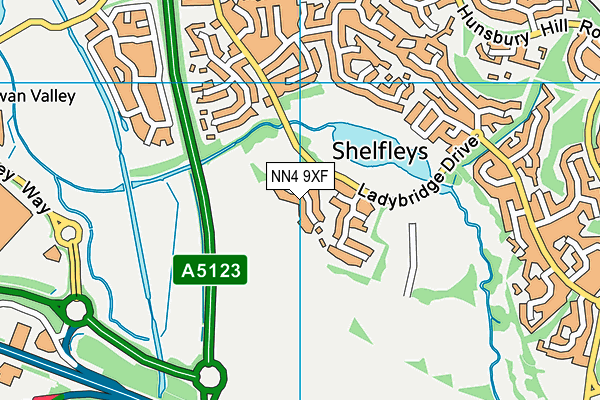 NN4 9XF map - OS VectorMap District (Ordnance Survey)