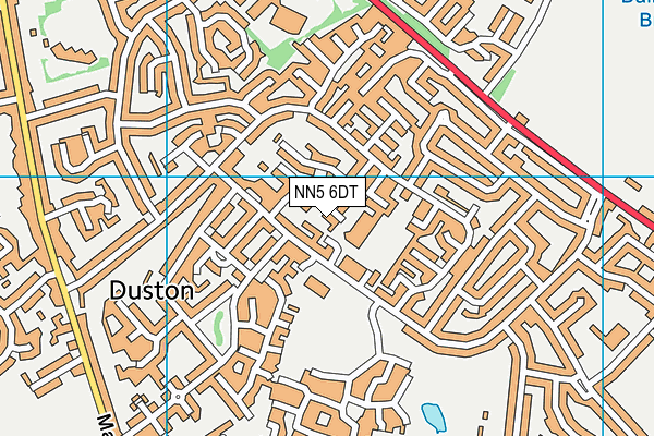 NN5 6DT map - OS VectorMap District (Ordnance Survey)