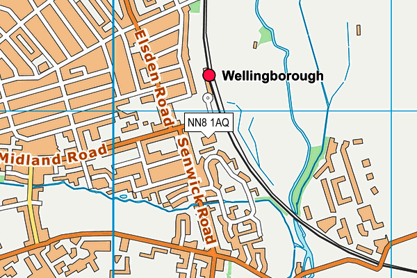 NN8 1AQ map - OS VectorMap District (Ordnance Survey)