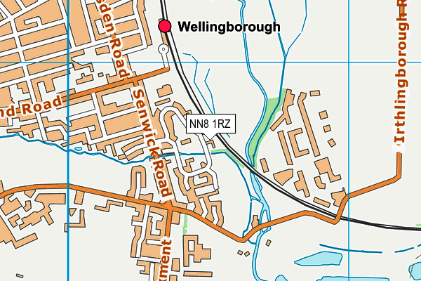 NN8 1RZ map - OS VectorMap District (Ordnance Survey)