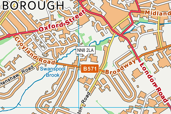 NN8 2LA map - OS VectorMap District (Ordnance Survey)