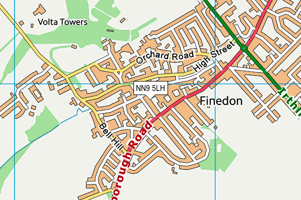 NN9 5LH map - OS VectorMap District (Ordnance Survey)