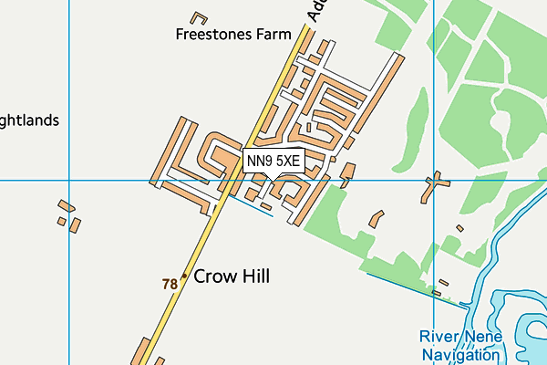 NN9 5XE map - OS VectorMap District (Ordnance Survey)