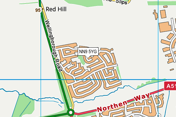 NN9 5YG map - OS VectorMap District (Ordnance Survey)