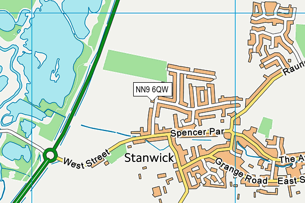 NN9 6QW map - OS VectorMap District (Ordnance Survey)