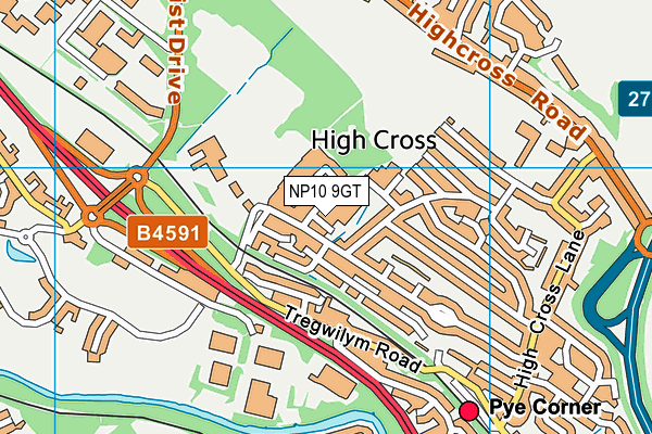 NP10 9GT map - OS VectorMap District (Ordnance Survey) NP10 9GT map - OS VectorMap District (Ordnance Survey)