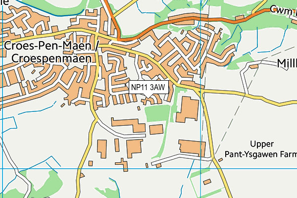 NP11 3AW map - OS VectorMap District (Ordnance Survey) NP11 3AW map - OS VectorMap District (Ordnance Survey)