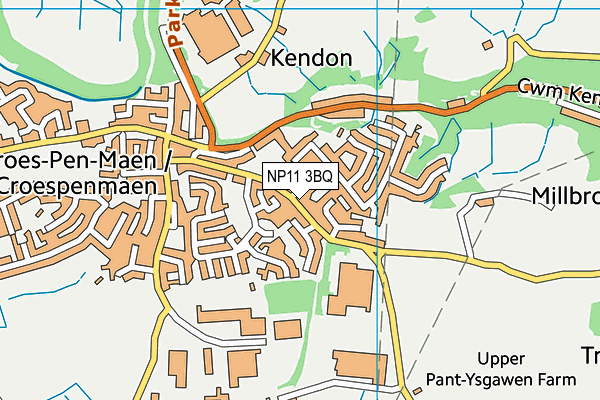 NP11 3BQ map - OS VectorMap District (Ordnance Survey) NP11 3BQ map - OS VectorMap District (Ordnance Survey)