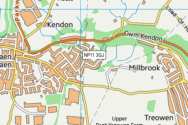 NP11 3GJ map - OS VectorMap District (Ordnance Survey) NP11 3GJ map - OS VectorMap District (Ordnance Survey)