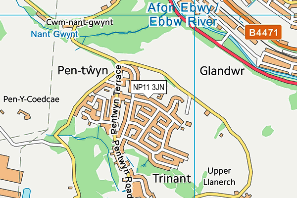 NP11 3JN map - OS VectorMap District (Ordnance Survey)