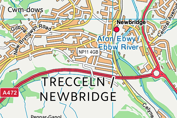 NP11 4GB map - OS VectorMap District (Ordnance Survey)