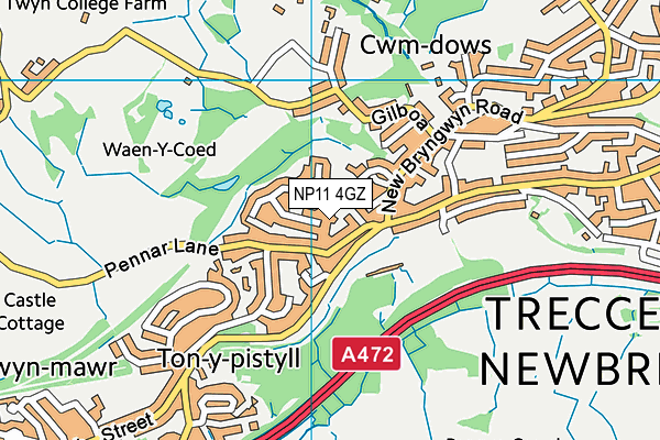 NP11 4GZ map - OS VectorMap District (Ordnance Survey) NP11 4GZ map - OS VectorMap District (Ordnance Survey)