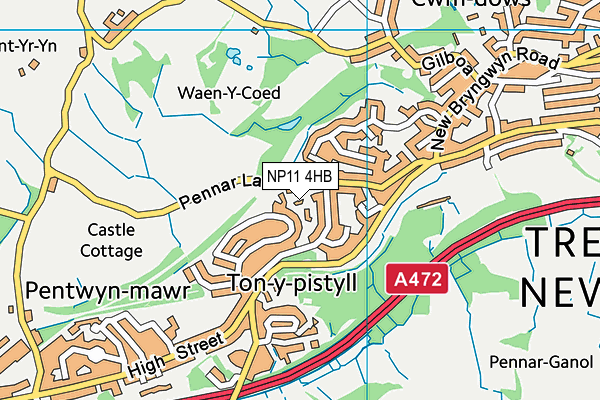 NP11 4HB map - OS VectorMap District (Ordnance Survey)