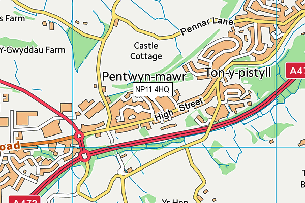 NP11 4HQ map - OS VectorMap District (Ordnance Survey) NP11 4HQ map - OS VectorMap District (Ordnance Survey)