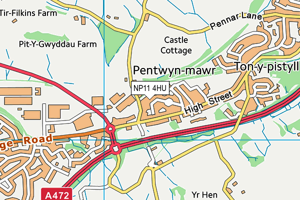 NP11 4HU map - OS VectorMap District (Ordnance Survey)