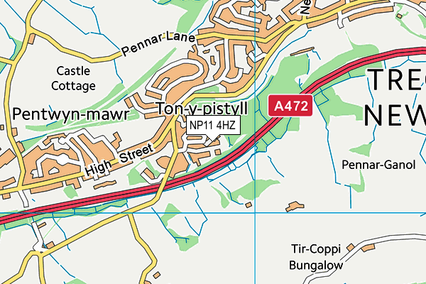 NP11 4HZ map - OS VectorMap District (Ordnance Survey)