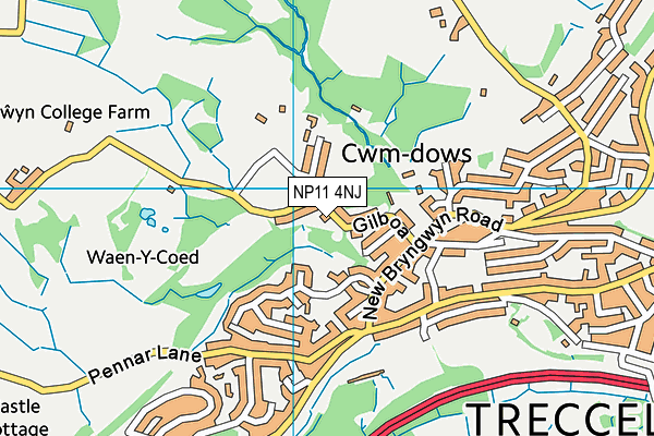 NP11 4NJ map - OS VectorMap District (Ordnance Survey)