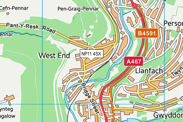 NP11 4SX map - OS VectorMap District (Ordnance Survey)
