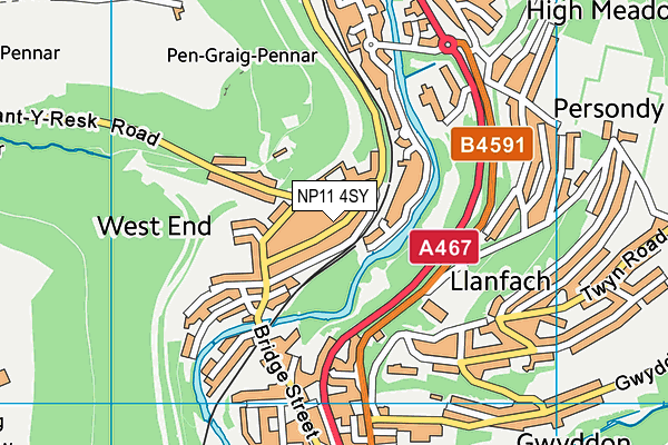NP11 4SY map - OS VectorMap District (Ordnance Survey) NP11 4SY map - OS VectorMap District (Ordnance Survey)