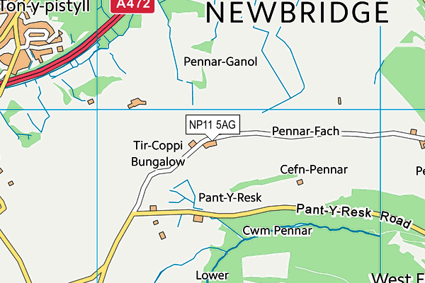 NP11 5AG map - OS VectorMap District (Ordnance Survey) NP11 5AG map - OS VectorMap District (Ordnance Survey)