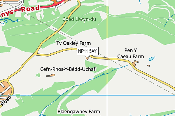 NP11 5AY map - OS VectorMap District (Ordnance Survey) NP11 5AY map - OS VectorMap District (Ordnance Survey)