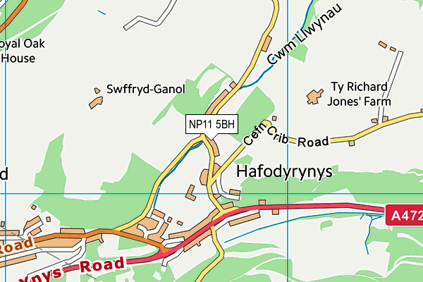 NP11 5BH map - OS VectorMap District (Ordnance Survey)