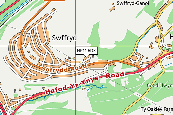 NP11 5DX map - OS VectorMap District (Ordnance Survey) NP11 5DX map - OS VectorMap District (Ordnance Survey)