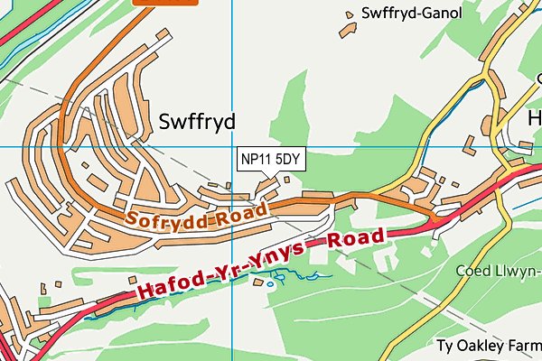 NP11 5DY map - OS VectorMap District (Ordnance Survey) NP11 5DY map - OS VectorMap District (Ordnance Survey)