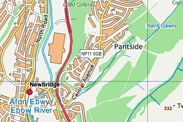 NP11 5GB map - OS VectorMap District (Ordnance Survey)