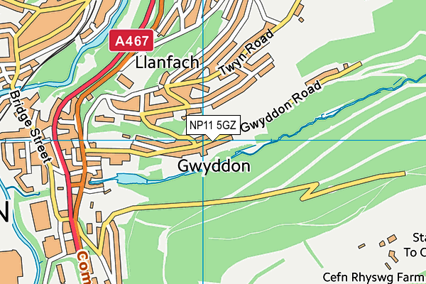 NP11 5GZ map - OS VectorMap District (Ordnance Survey) NP11 5GZ map - OS VectorMap District (Ordnance Survey)