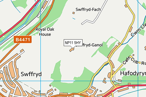 NP11 5HY map - OS VectorMap District (Ordnance Survey) NP11 5HY map - OS VectorMap District (Ordnance Survey)